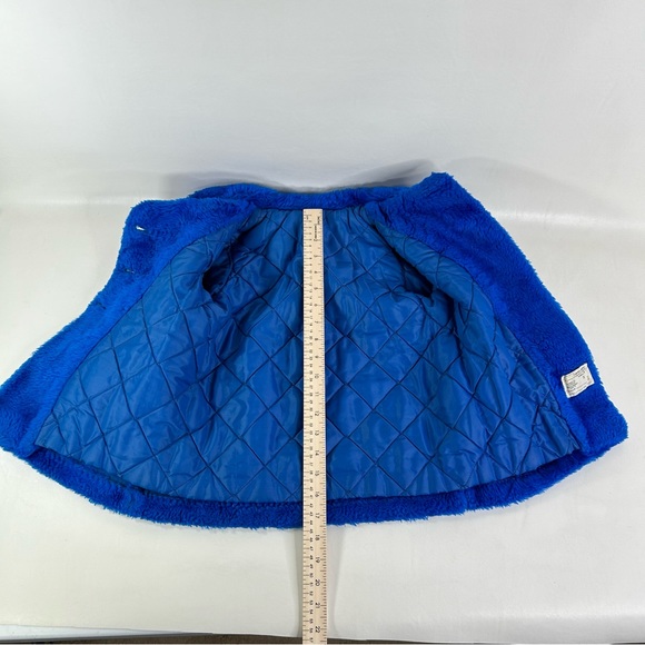Vintage Sears Winter Faux Fur Coat Blue Child's Kid's Size 3 MISSING One Button - Picture 4 of 16